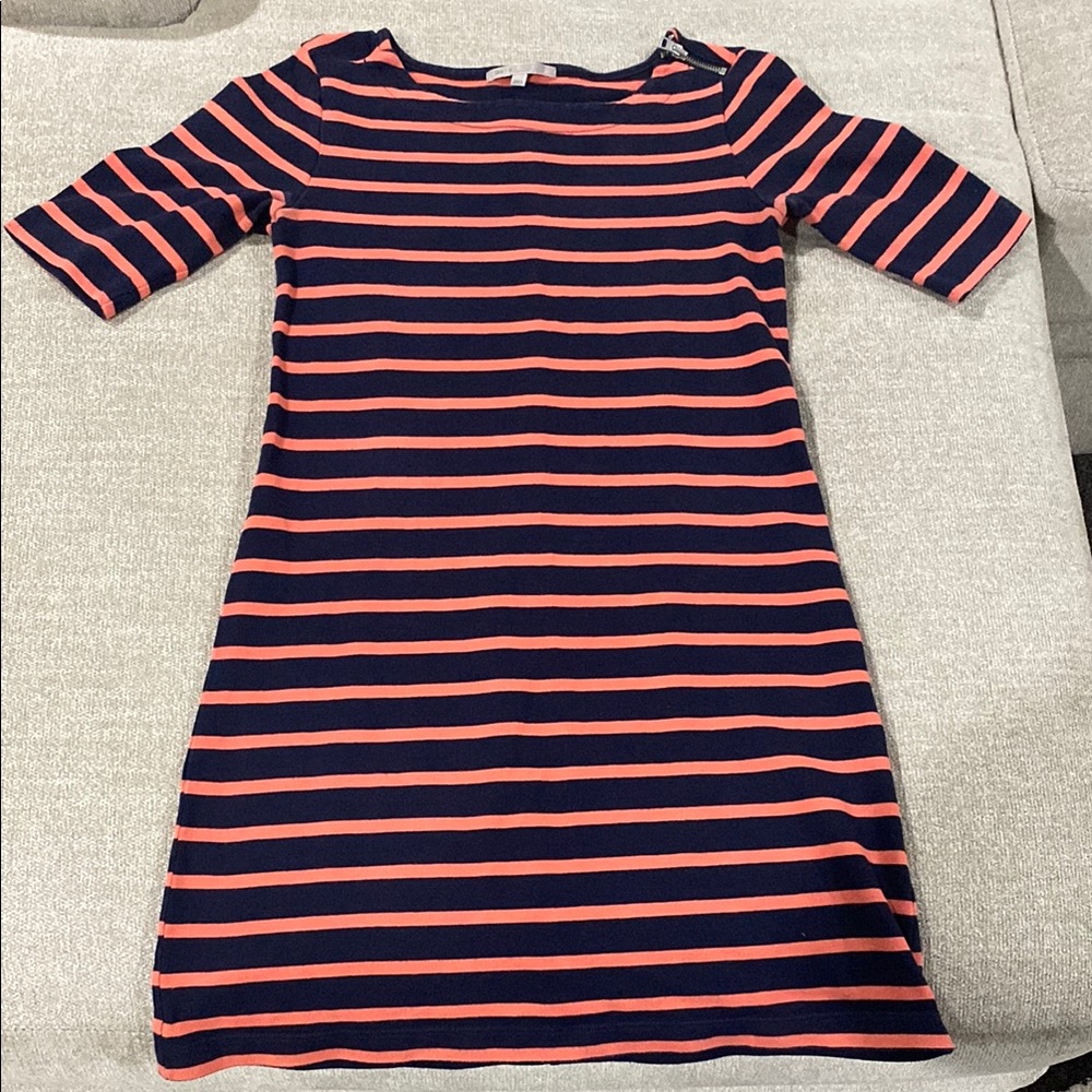 Woman’s GAP Striped Dress with Coral and Navy